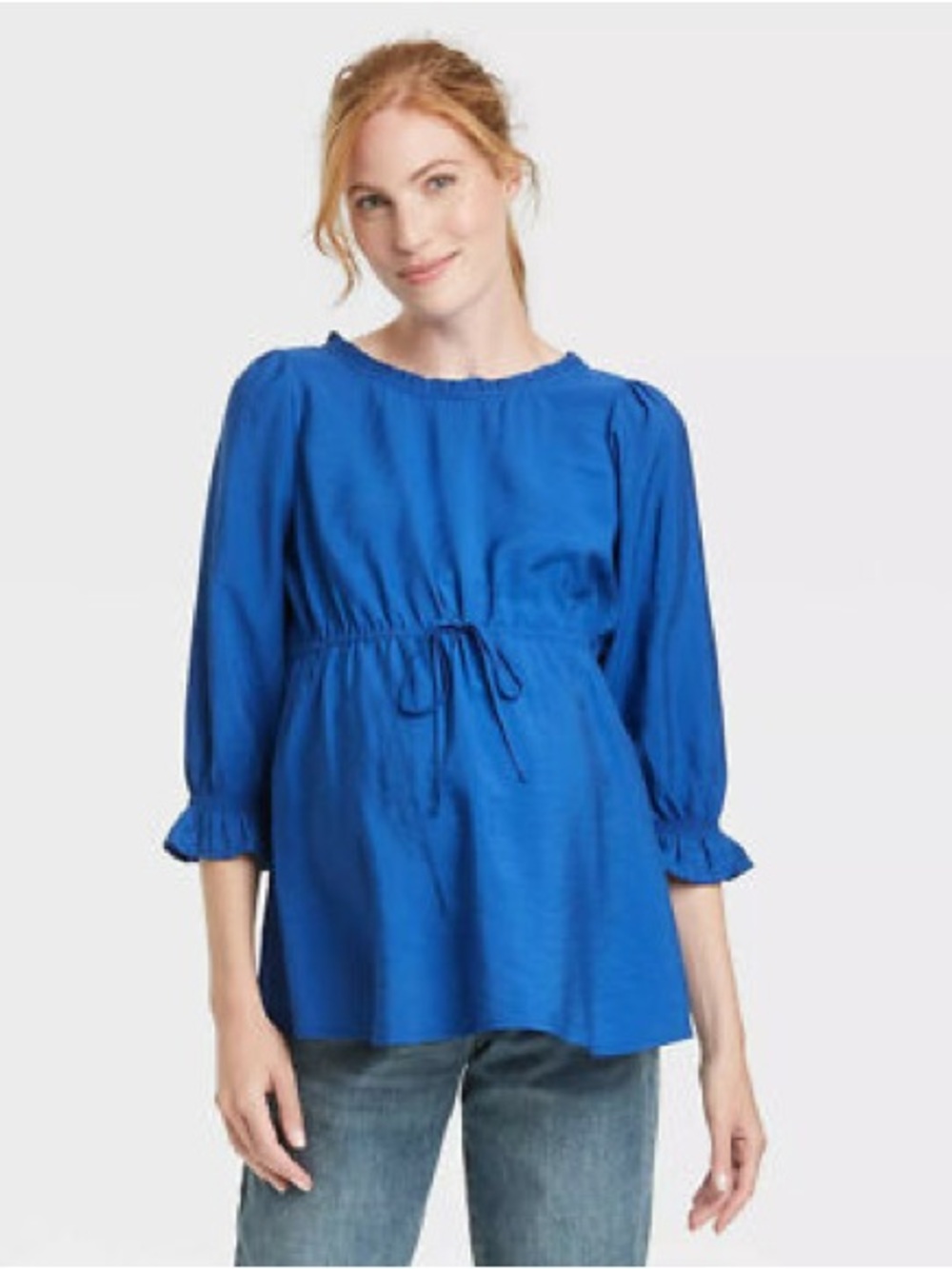 Isabel Maternity by Ingrid & Isabel Royal Blue 3/4 Sleeve Tie-Waist Dress